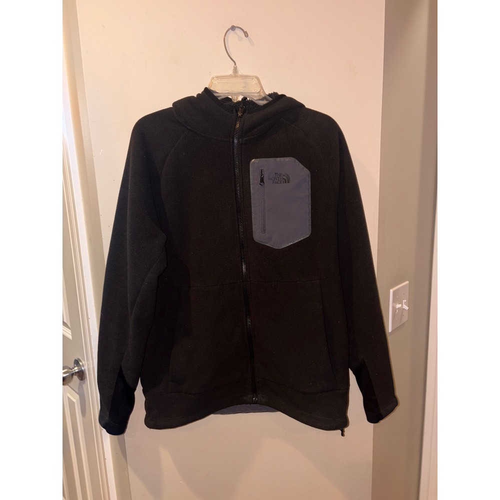 The North Face Mens Black Sherpa Lined Full Zip Fleece Hoodie Size M